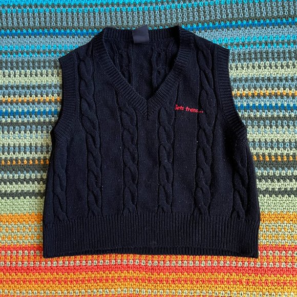 Small/Medium Iets Frans black cropped knit vest - Picture 1 of 5